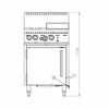 B+S Black Oven with 300mm Grill Plate & Two Open Burners OV-SB2-GRP3
