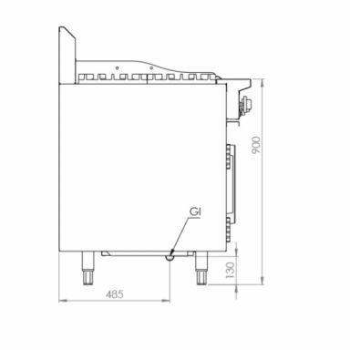 B+S Black Oven with 300mm Grill Plate & Two Open Burners OV-SB2-GRP3