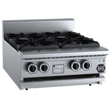 B+S Black Boiling Tops Four Burner Bench Mounted BT-SB4BM
