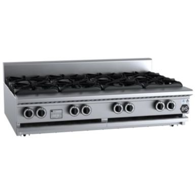 B+S Black Boiling Tops Eight Burner Bench Mounted BT-SB8BM