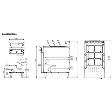 B+S K+ Noodle Pasta Cookers Six Basket KPC-6