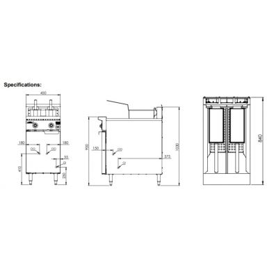 B+S K+ Turbo Fryers KTF-451S Split Two Basket