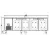 Anvil Glacian BCG62350 Slimline 660mm Deep 4 Door Glass Underbench Fridge