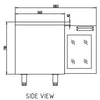 Anvil Glacian BCG62350 Slimline 660mm Deep 4 Door Glass Underbench Fridge