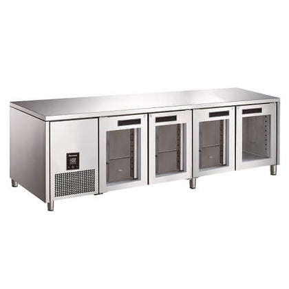 Anvil Glacian BCG62350 Slimline 660mm Deep 4 Door Glass Underbench Fridge