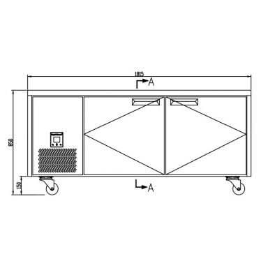 Anvil Glacian BCG71815 760mm Deep 2 Door Glass Underbench Fridge