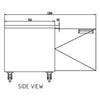 Anvil Glacian BCG71815 760mm Deep 2 Door Glass Underbench Fridge