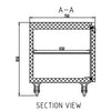 Anvil Glacian BCG71815 760mm Deep 2 Door Glass Underbench Fridge
