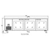 Anvil Glacian BCG72476 760mm Deep 3 Door Glass Underbench Fridge