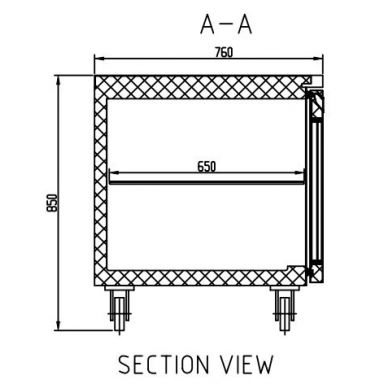 Anvil Glacian BCG72476 760mm Deep 3 Door Glass Underbench Fridge