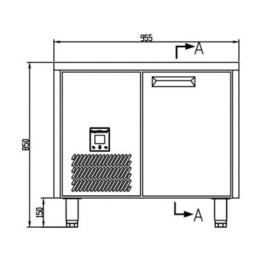 Anvil Glacian BCS6955 Slimline 660mm Deep 1 Door S/S Underbench Fridge