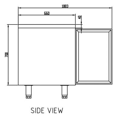 Anvil Glacian BCS6955 Slimline 660mm Deep 1 Door S/S Underbench Fridge