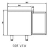Anvil Glacian BCS6955 Slimline 660mm Deep 1 Door S/S Underbench Fridge