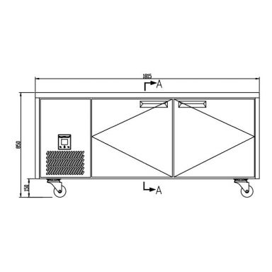 Anvil Glacian BCS71815 760mm Deep 2 Door S/S Underbench Fridge