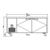 Anvil Glacian BCS71815 760mm Deep 2 Door S/S Underbench Fridge