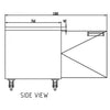 Anvil Glacian BCS71815 760mm Deep 2 Door S/S Underbench Fridge