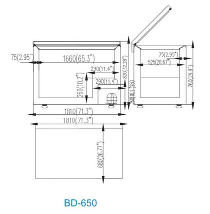 Atosa BD-650 Solid Door Chest Freezer 450L