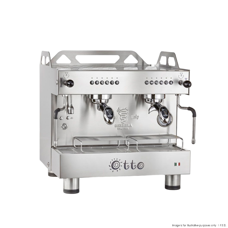 BZOTTOCDE2IS1 Bezzera OTTO Silver Compact 2 Group Espresso Machine