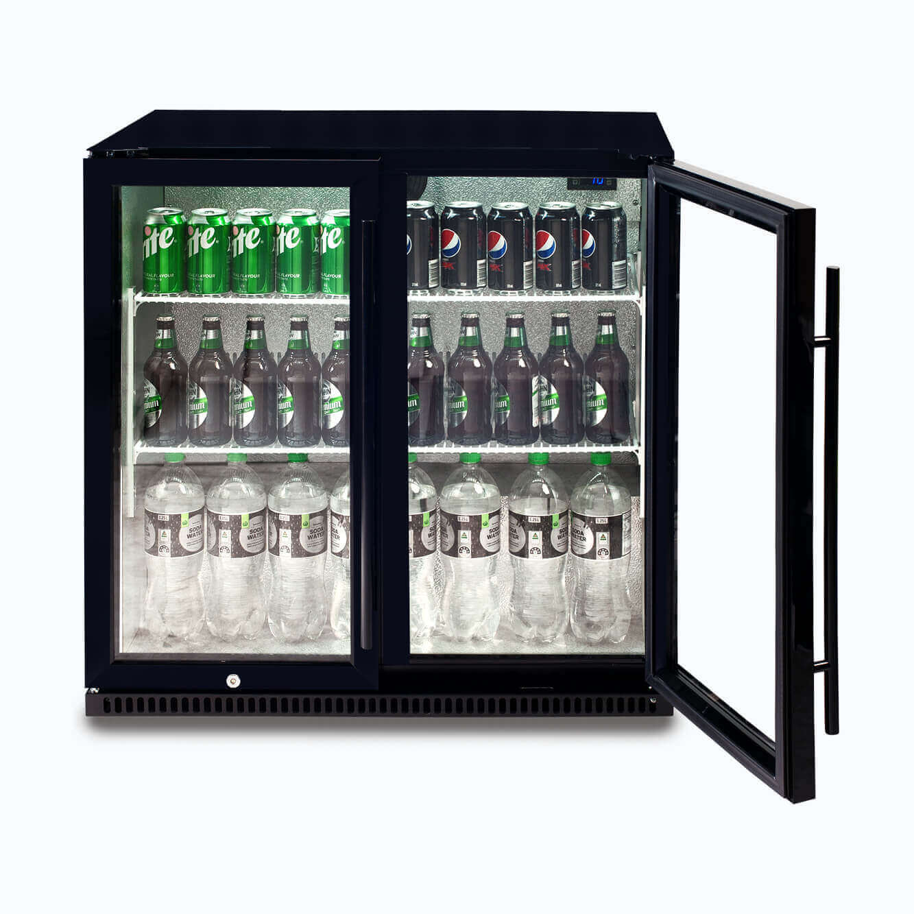 Bromic BB0200GD-NR Back Bar Two Glass Door Display 190L (Hinged Door)
