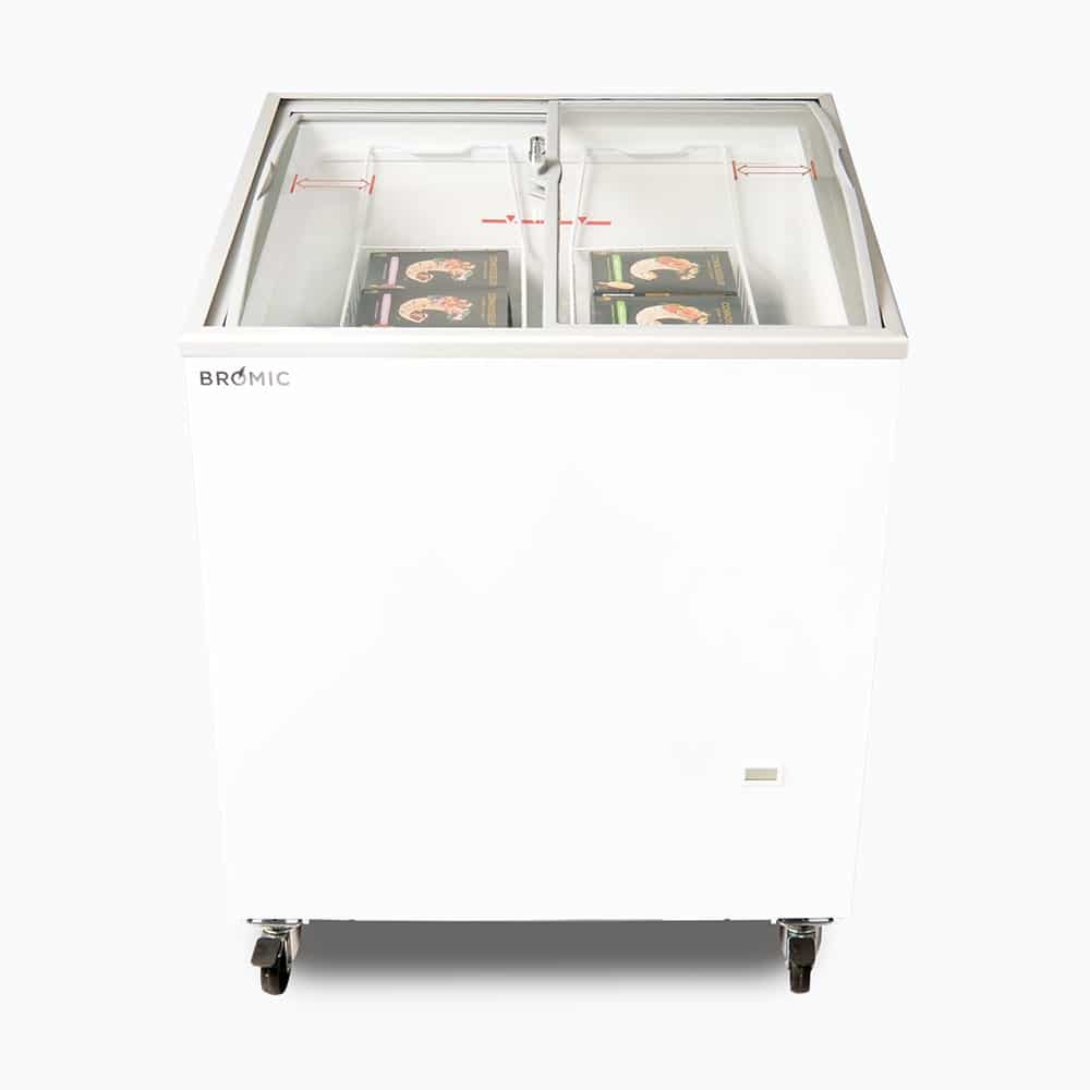 Bromic - Display Chest Freezer - 176L - Curved Glass Top