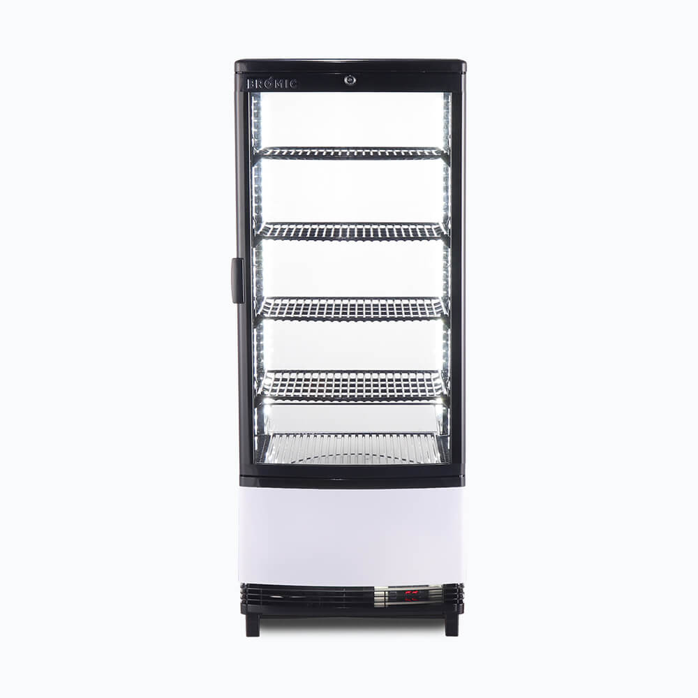 Bromic CT0100G4BC-NR Countertop Beverage Chiller Curved Glass Black 98L