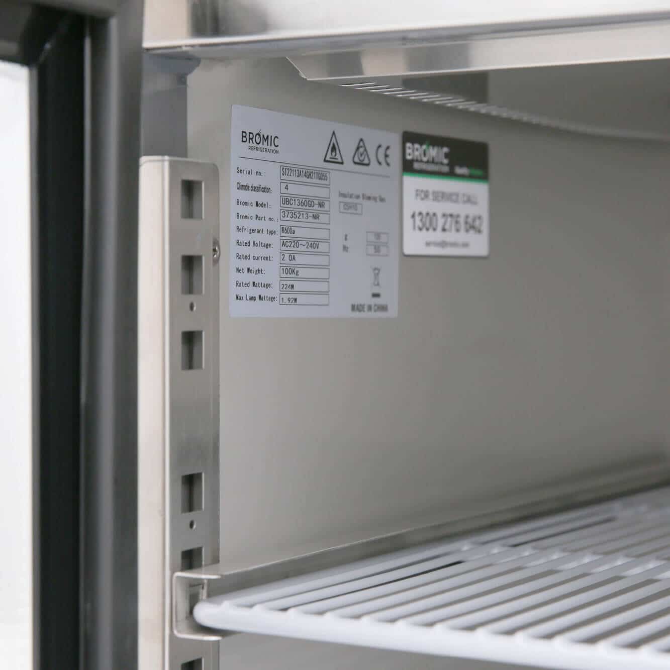 Bromic - Under Bench Fridge - 282L - 2 Doors - Stainless Steel