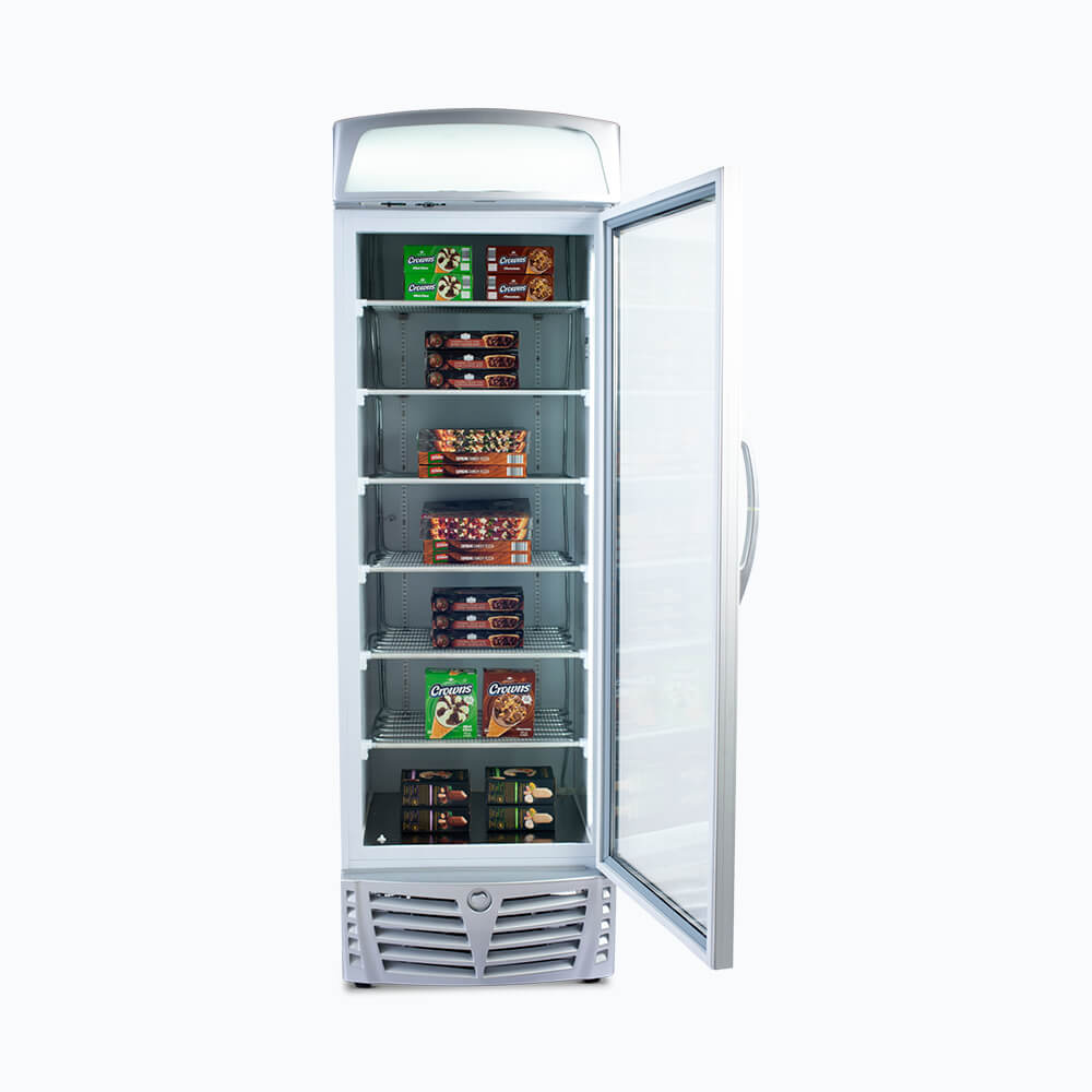 Bromic UF0440LS-NR LED Flat Glass Door Freezer with Lightbox 440L