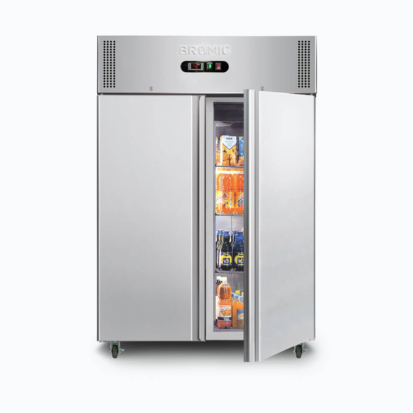 Bromic - Upright Freezer - 1300L - 2 Doors - Stainless Steel