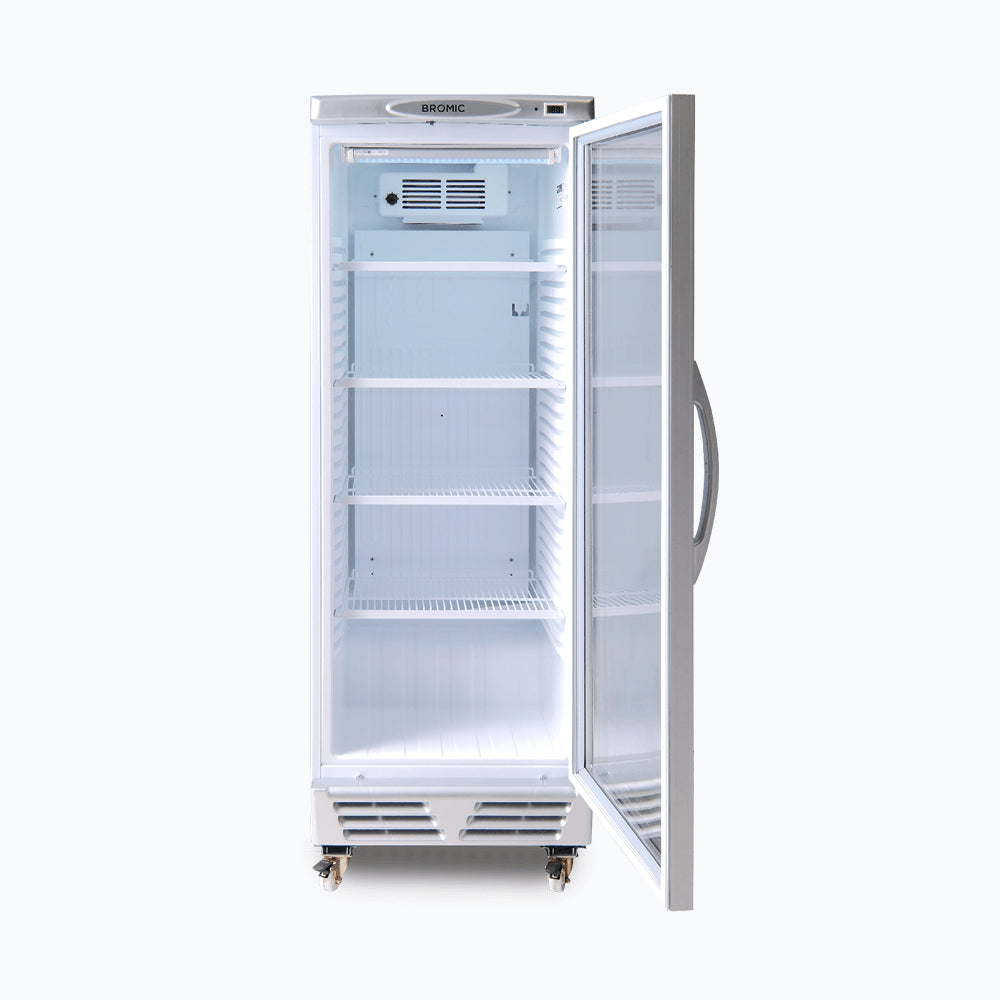 Bromic - Upright Display Fridge - 290L - 1 Door - Flat Glass