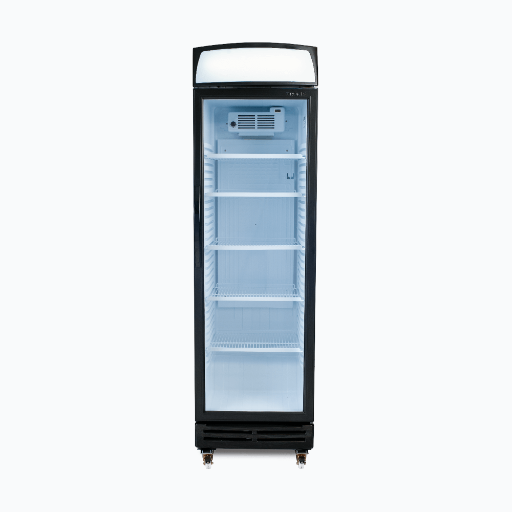 Bromic GM0374LB-NR LED ECO Curved Glass Door Display Chiller with Lightbox 372L