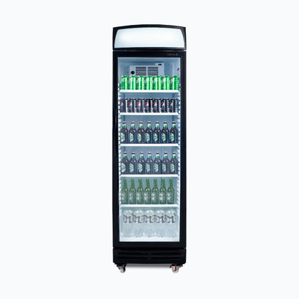 Bromic GM0374LB-NR LED ECO Curved Glass Door Display Chiller with Lightbox 372L
