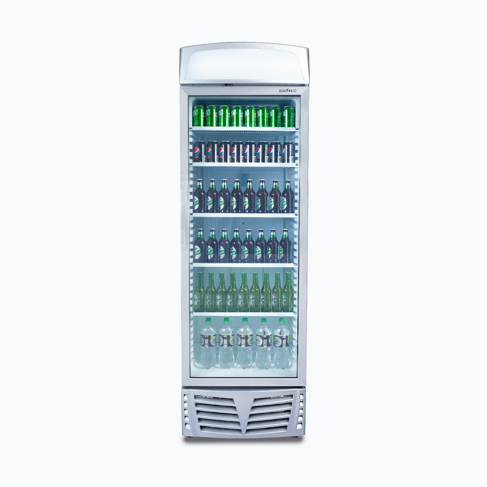 Bromic GM0440L-NR LED Flat Glass Door Chiller with Lightbox 438L