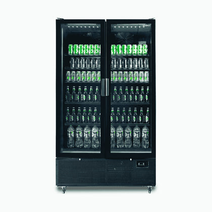 Bromic GM1100B-NR Two Flat Glass Door Upright Display Fridge 1126L