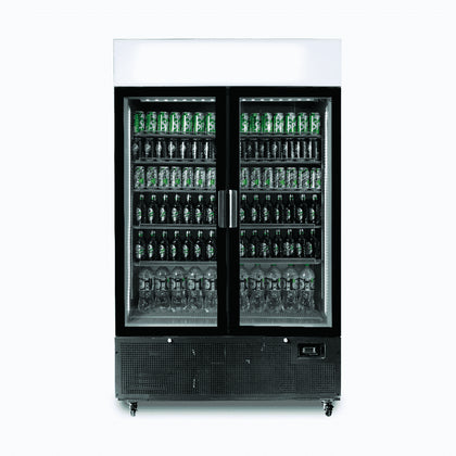 Bromic GM1100LB-NR Two Flat Glass Door Upright Display Fridge 1082L