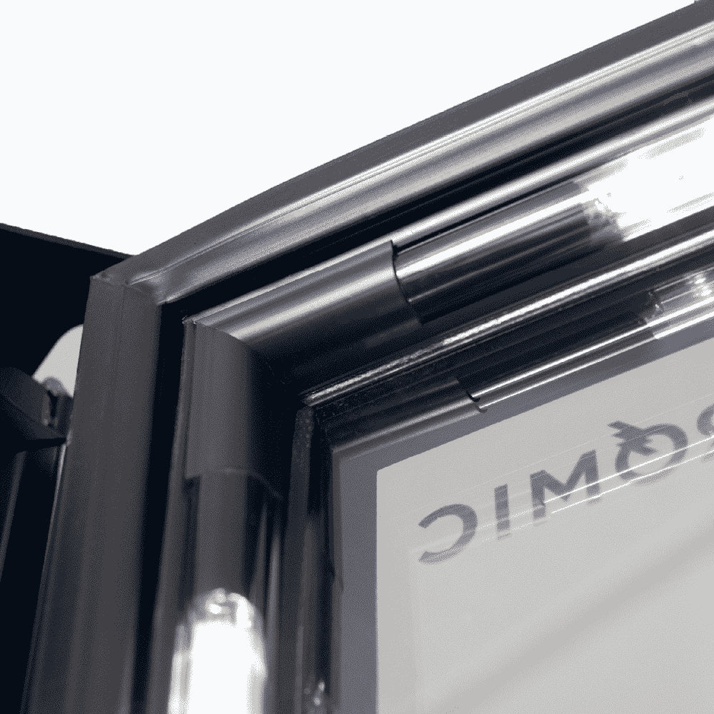 Bromic - Upright Display Fridge - 1082L - 2 Door - Flat Glass - Lightbox - Black