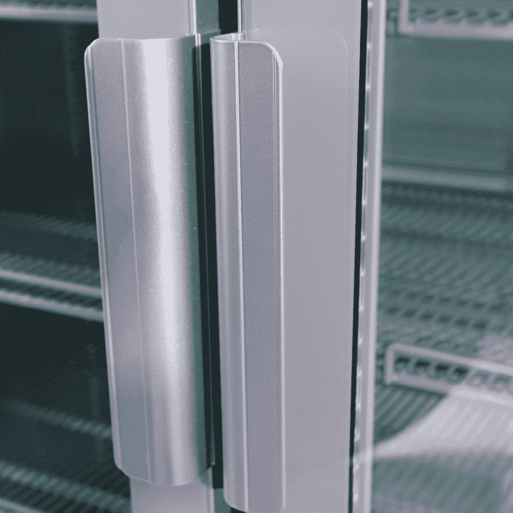 Bromic - Upright Display Fridge - 1082L - 2 Door - Flat Glass - Lightbox - Silver
