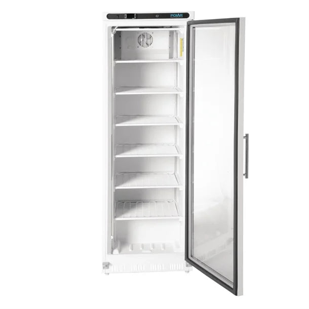 Polar C-Series Glass Door Display Freezer 365Ltr White - 500W. White finish. R290