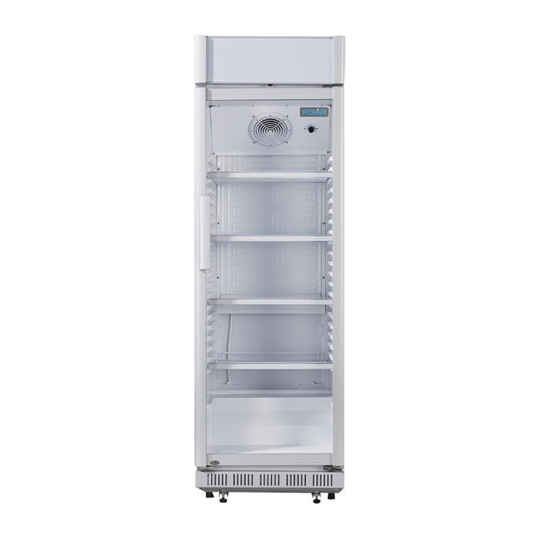 Polar C-Series Upright Display Cooler with Light Box 346Ltr - 180W. R600a. With light box