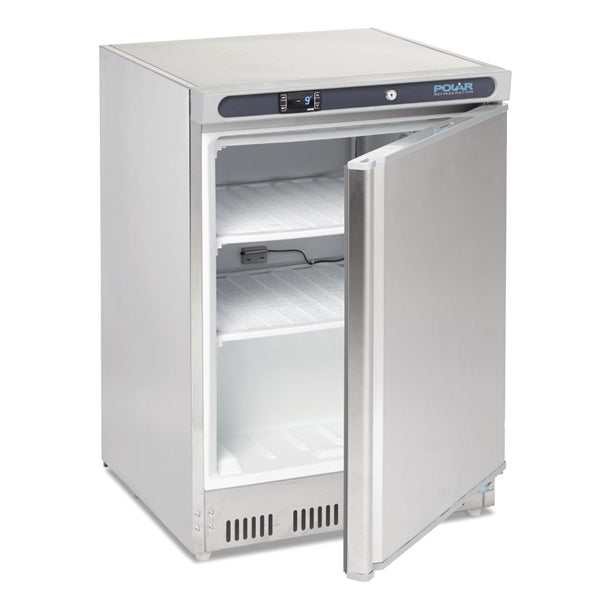 Polar C-Series Stainless Steel Under Counter Freezer 140Ltr - 150W. Total usable capacity: 78 Ltr. R600a