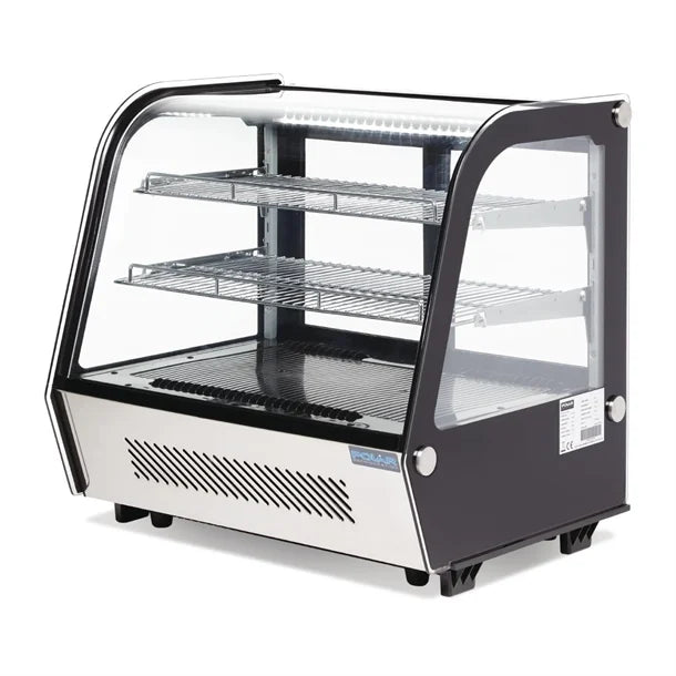 Polar G-Series Energy Efficient Countertop Food Display Fridge 120Ltr Black - 160W | 686(H)x696(W)x568(D)mm