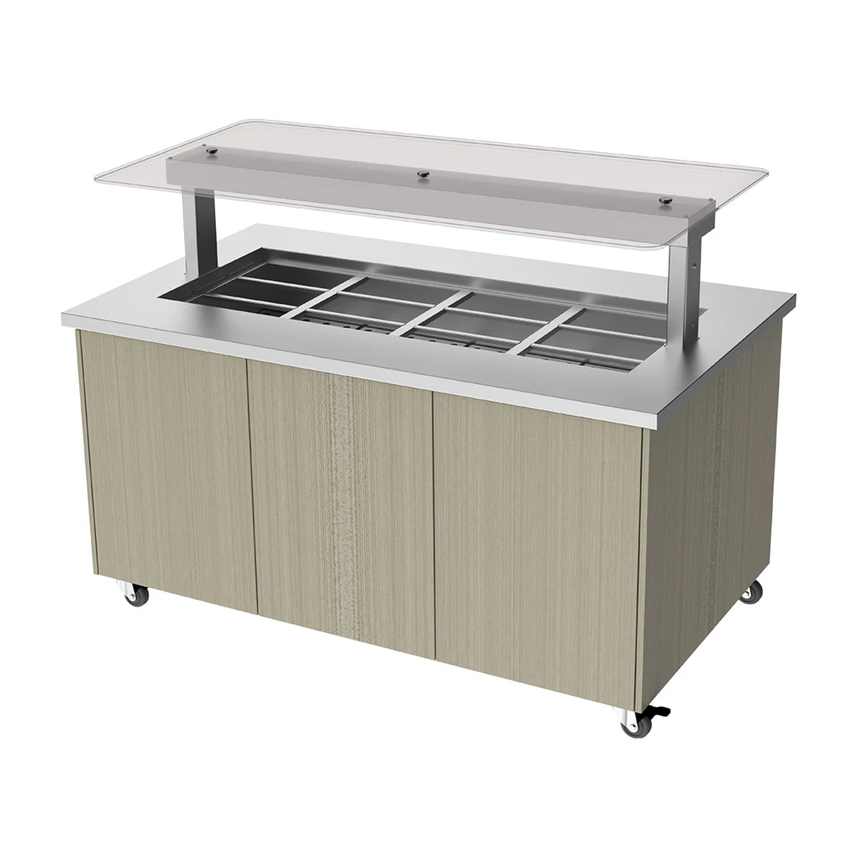 Culinaire Heated Mobile Island Buffet - Stainless Steel Top and Joinery Panels Island Buffet - Flat