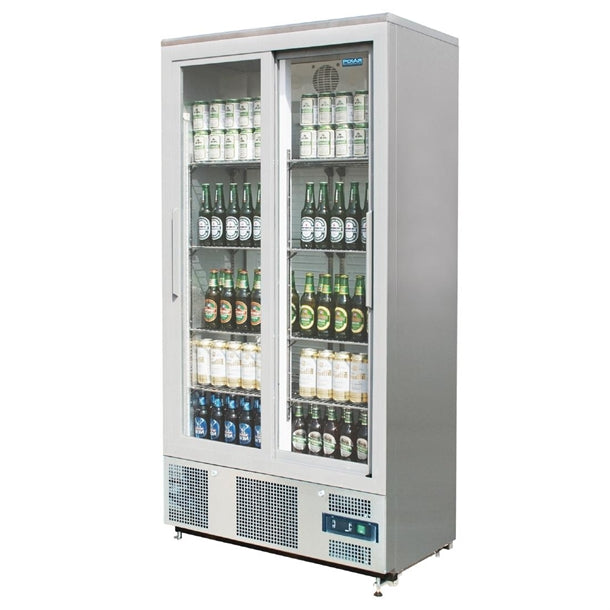 Polar G-Series Upright Back Bar Cooler With Double Sliding Doors 490Ltr - 201W | Capacity: 490Ltr | R600a