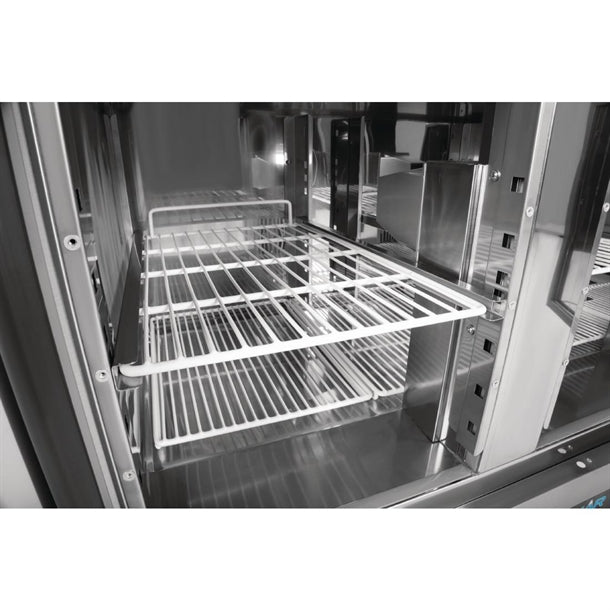 Polar G-Series Double Door Counter Fridge 240Ltr - 155W. Total usable capacity: 201 Ltr. R600a