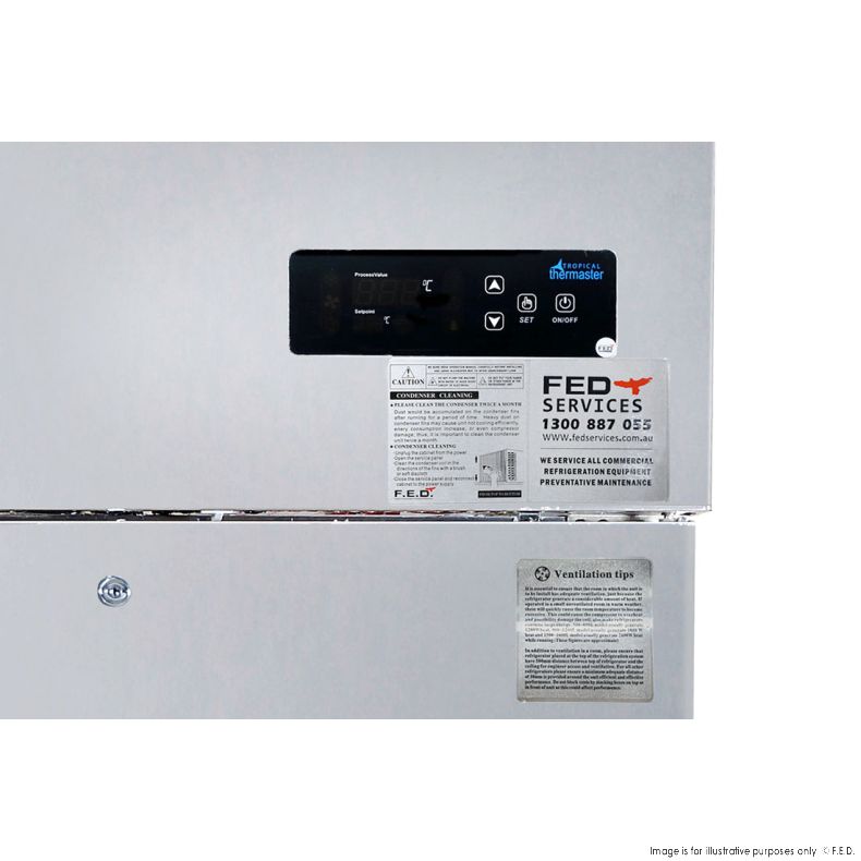 Thermaster SUC500 TROPICAL 2 x Half door SS Fridge 620w 500L