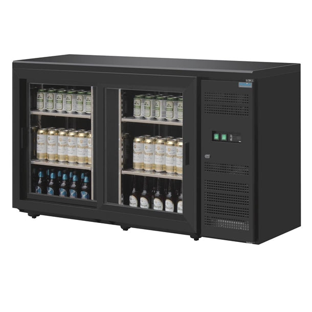 Polar U-Series Double Door Back Bar Display Cooler - 320W. Sliding doors. R600a