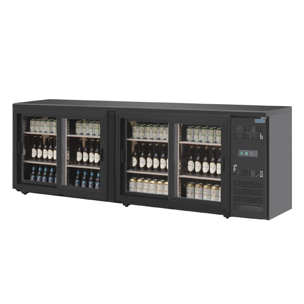 Polar U-Series Four Door Back Bar Display Cooler - 320W. Sliding doors. R600a