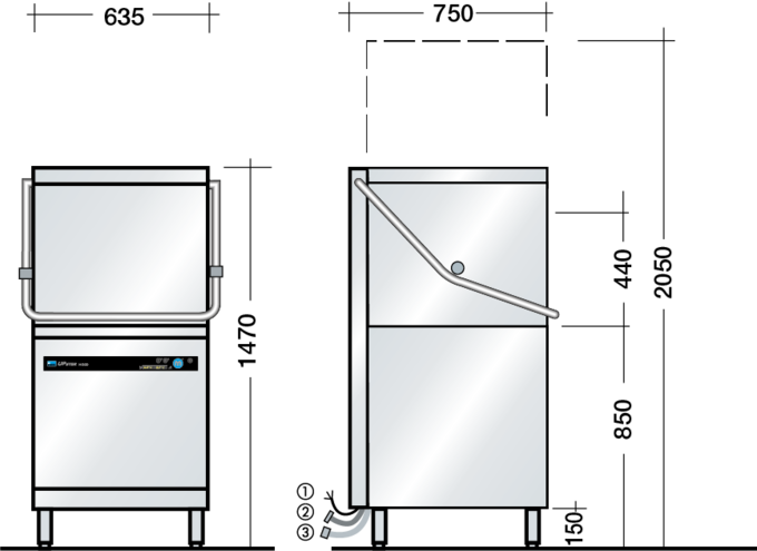 Meiko UPster H 500 Pass Through Restaurant Dishwasher