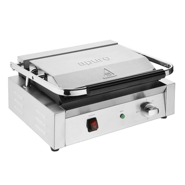 Apuro Bistro Large Contact Grill - Power: 2.2kW | Large | Flat upper & lower plates