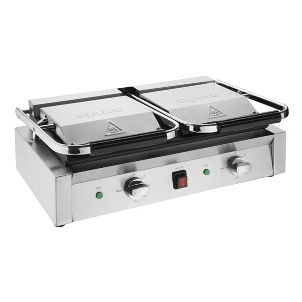 Apuro Bistro Double Contact Grill - Power: 2.9kW | Double grill | Flat upper & ribbed top plates