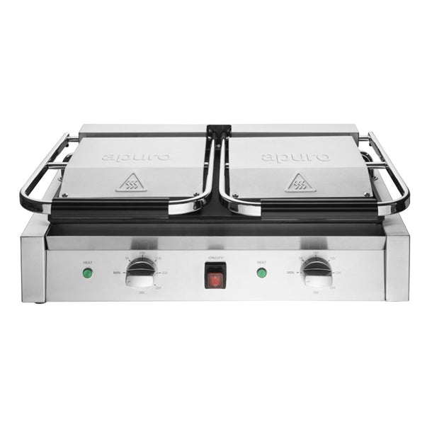 Apuro Bistro Double Contact Grill - Power: 2.9kW | Double grill | Flat upper & ribbed top plates